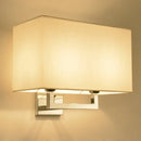 DecorBites™ Modern Chrome 2-Light Rectangular Fabric Wall Lamp