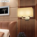 DecorBites™ Modern Chrome 2-Light Rectangular Fabric Wall Lamp