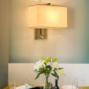 Modern chrome rectangular fabric wall sconce e26 e27 living room light