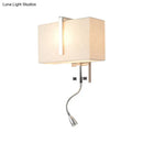 Modern chrome rectangular fabric wall sconce e26 e27 living room light