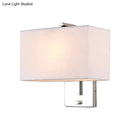 Modern chrome rectangular fabric wall sconce e26 e27 living room light