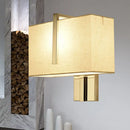 Modern chrome rectangular fabric wall sconce e26 e27 living room light