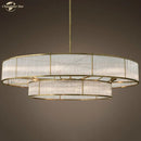 Modern chrome ribbed glass chandeliers for dining room led pendant