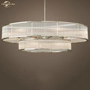 Modern chrome ribbed glass chandeliers for dining room led pendant