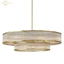 Modern chrome ribbed glass chandeliers for dining room led pendant