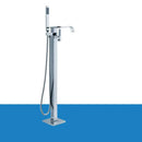 DecorBites™ Brass Single Handle Bathtub Shower Set Floor Mounted Mixer Brushed Nickel