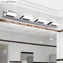 Modern chrome square acrylic vanity light bathroom fixture height