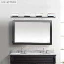 Modern chrome square acrylic vanity light bathroom fixture height