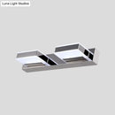 Modern chrome square acrylic vanity light bathroom fixture height