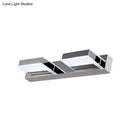 Modern chrome square acrylic vanity light bathroom fixture height