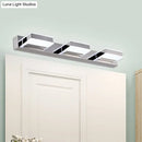 Modern chrome square acrylic vanity light bathroom fixture height