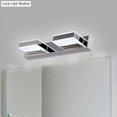 Modern chrome square acrylic vanity light bathroom fixture height