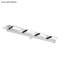 Modern chrome square acrylic vanity light bathroom fixture height