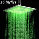 Modern chrome square led rain shower head bathroom fixture
