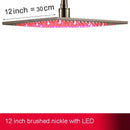 Modern chrome square led rainfall shower head bathroom light