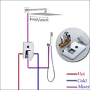Modern chrome square shower faucet set bathroom rain showerhead