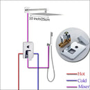 Modern chrome square shower faucet set bathroom rain showerhead