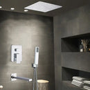 Modern chrome square shower faucet set bathroom rain showerhead