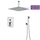 Modern chrome square shower faucet set bathroom rain showerhead