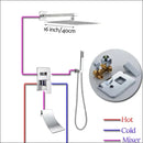 Modern chrome square shower faucet set bathroom rain showerhead