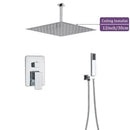 Modern chrome square shower faucet set bathroom rain showerhead