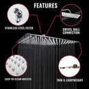 Modern chrome stainless steel rainfall shower head bathroom fixture