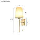 Modern chrome tapered wall sconce – bedroom fabric led light