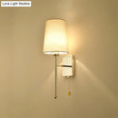 Modern chrome tapered wall sconce – bedroom fabric led light