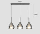 Modern chrome teardrop chandelier pendant lights for dining room