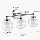Modern chrome three light iron wall lamps bathroom vanity fixture