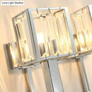 Modern chrome wall lamp with clear crystal – living room metal frames