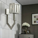 Modern chrome wall lamp with clear crystal – living room metal frames