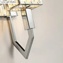Modern chrome wall lamp with clear crystal – living room metal frames