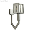 Modern chrome wall lamp with clear crystal – living room metal frames