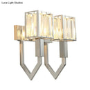 Modern chrome wall lamp with clear crystal – living room metal frames