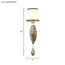 DecorBites™ Modern Chrome Wall Lamp with Tapered Fabric Shade - Stylish Living Room Sconce Light