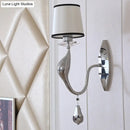 Chrome Fabric Crystal Lamp