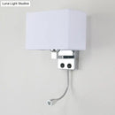 Modern chrome wall lamp with gooseneck reading light – bedroom