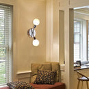 DecorBites™ Contemporary 2-Light Chrome LED Wall Sconce with Global White Glass Fixture