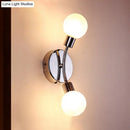 DecorBites™ Contemporary 2-Light Chrome LED Wall Sconce with Global White Glass Fixture