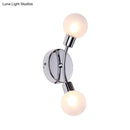 DecorBites™ Contemporary 2-Light Chrome LED Wall Sconce with Global White Glass Fixture