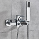 DecorBites™ Black Wall Mount Bathtub Shower Faucet with Waterfall Spout