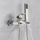 DecorBites™ Black Wall Mount Bathtub Shower Faucet with Waterfall Spout