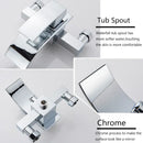 DecorBites™ Black Wall Mount Bathtub Shower Faucet with Waterfall Spout