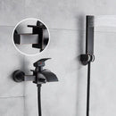 DecorBites™ Black Wall Mount Bathtub Shower Faucet with Waterfall Spout