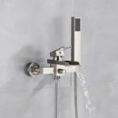DecorBites™ Black Wall Mount Bathtub Shower Faucet with Waterfall Spout