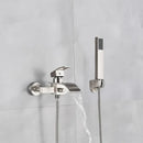 DecorBites™ Black Wall Mount Bathtub Shower Faucet with Waterfall Spout
