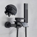 DecorBites™ Black Wall Mount Bathtub Shower Faucet with Waterfall Spout