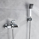 DecorBites™ Black Wall Mount Bathtub Shower Faucet with Waterfall Spout