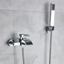 DecorBites™ Black Wall Mount Bathtub Shower Faucet with Waterfall Spout